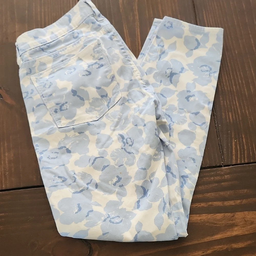 J. Crew Blue And White Floral Pants - Picture 1 of 6
